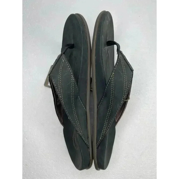 OluKai Pikoi sandal Men size 7 New Leather flip flops black - Picture 8 of 8